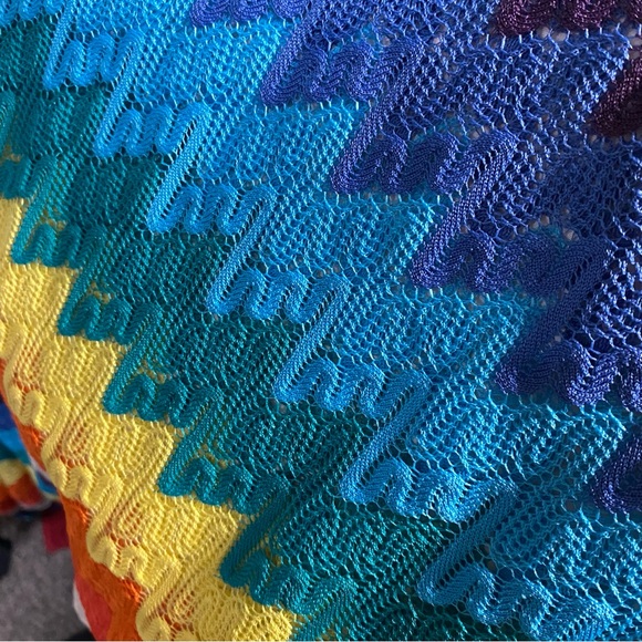 Vintage The Pyramid Collection Rainbow Maxi Dress Wrap Top Sleeveless V Medium - Picture 4 of 13